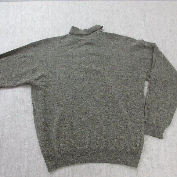 Jhane Barnes Polo Shirt Mens Medium Gray Wool Blend Golf Performance Long Sleeve - Picture 2 of 8